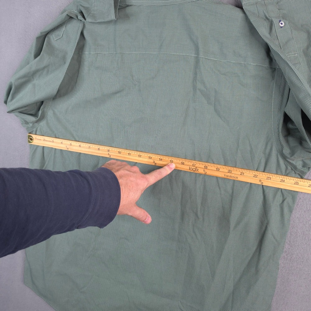 UNTUCKit Marcasin Green Wrinkle Free Gingham Long Sleeve Button Down Shirt XXL - Picture 8 of 10